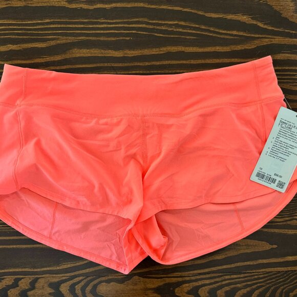 Lululemon Speed Up LR Short 2.5" Lined - Orange, Size 10 - Picture 1 of 2